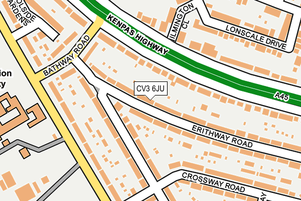 CV3 6JU map - OS OpenMap – Local (Ordnance Survey)