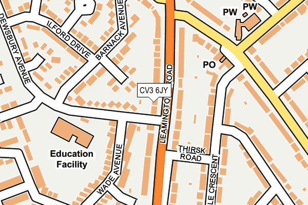 CV3 6JY map - OS OpenMap – Local (Ordnance Survey)