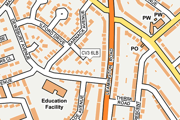 CV3 6LB map - OS OpenMap – Local (Ordnance Survey)