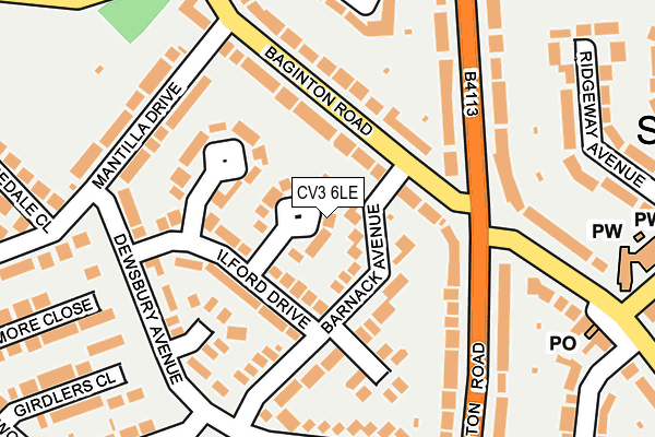 CV3 6LE map - OS OpenMap – Local (Ordnance Survey)