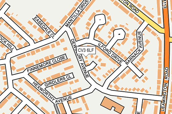 CV3 6LF map - OS OpenMap – Local (Ordnance Survey)