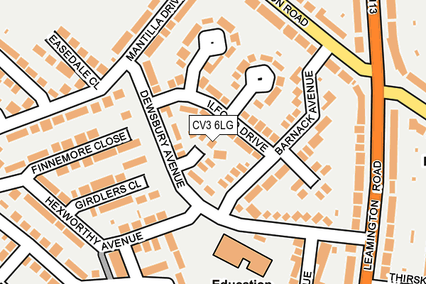 CV3 6LG map - OS OpenMap – Local (Ordnance Survey)