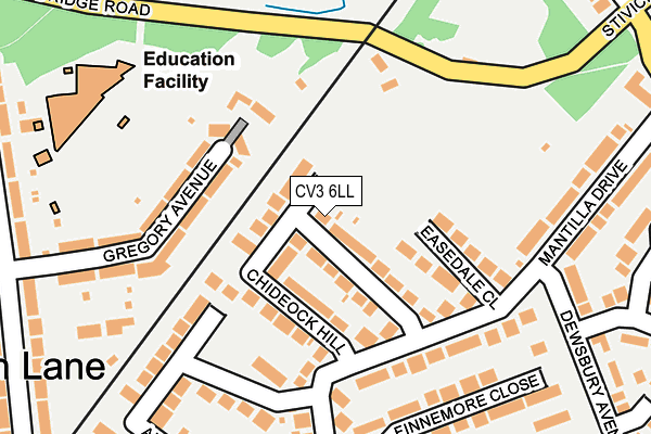 CV3 6LL map - OS OpenMap – Local (Ordnance Survey)