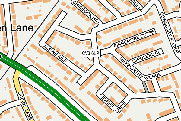 CV3 6LP map - OS OpenMap – Local (Ordnance Survey)