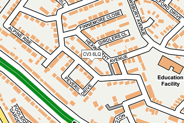 CV3 6LQ map - OS OpenMap – Local (Ordnance Survey)