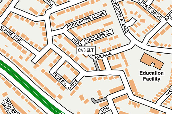 CV3 6LT map - OS OpenMap – Local (Ordnance Survey)