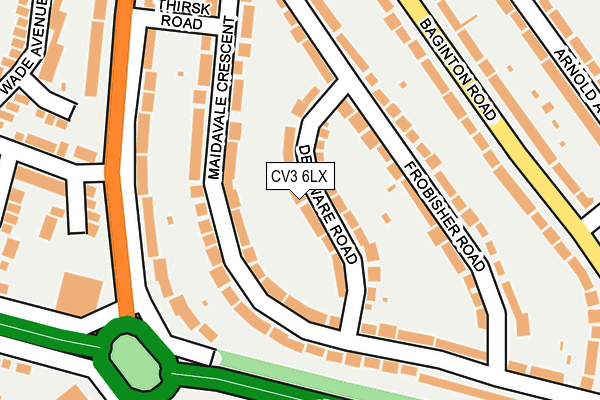 CV3 6LX map - OS OpenMap – Local (Ordnance Survey)