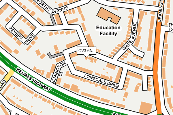 CV3 6NJ map - OS OpenMap – Local (Ordnance Survey)