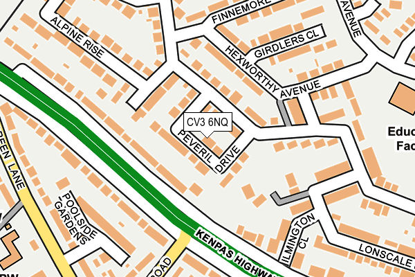 CV3 6NQ map - OS OpenMap – Local (Ordnance Survey)