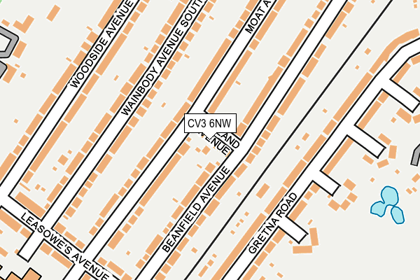 CV3 6NW map - OS OpenMap – Local (Ordnance Survey)