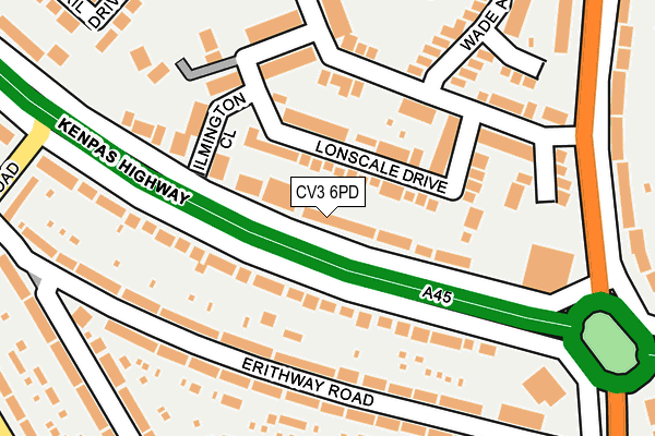 CV3 6PD map - OS OpenMap – Local (Ordnance Survey)