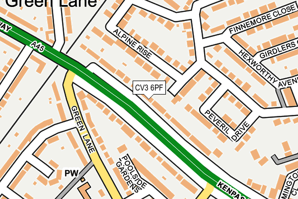 CV3 6PF map - OS OpenMap – Local (Ordnance Survey)