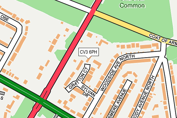 CV3 6PH map - OS OpenMap – Local (Ordnance Survey)