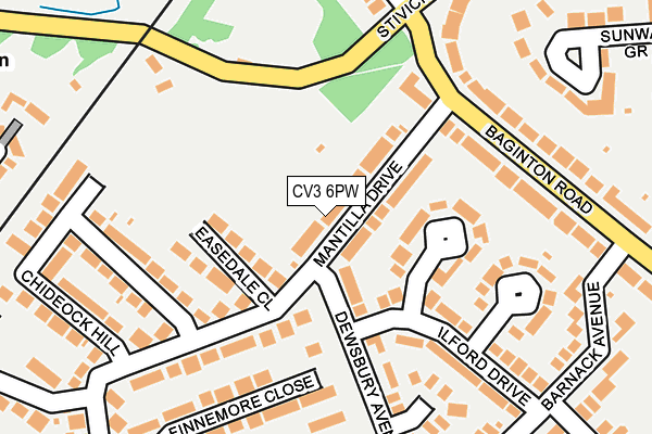 CV3 6PW map - OS OpenMap – Local (Ordnance Survey)
