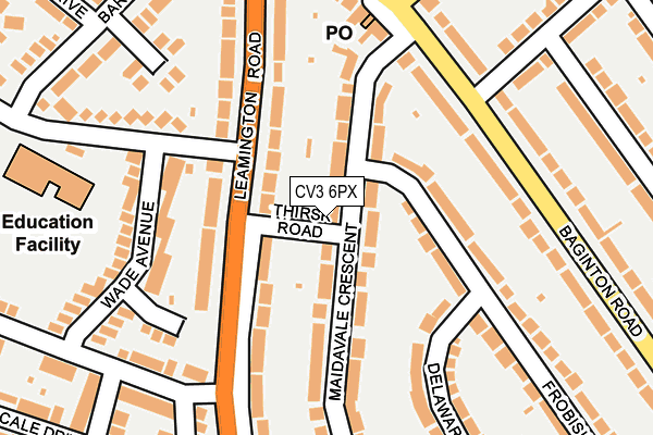 CV3 6PX map - OS OpenMap – Local (Ordnance Survey)
