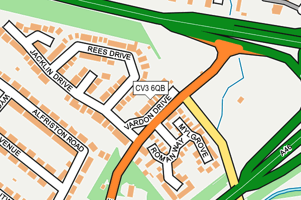 CV3 6QB map - OS OpenMap – Local (Ordnance Survey)