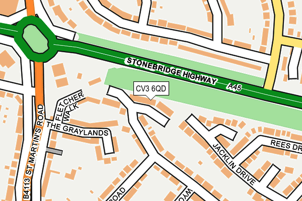 CV3 6QD map - OS OpenMap – Local (Ordnance Survey)