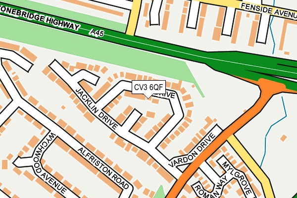 CV3 6QF map - OS OpenMap – Local (Ordnance Survey)