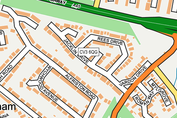 CV3 6QG map - OS OpenMap – Local (Ordnance Survey)