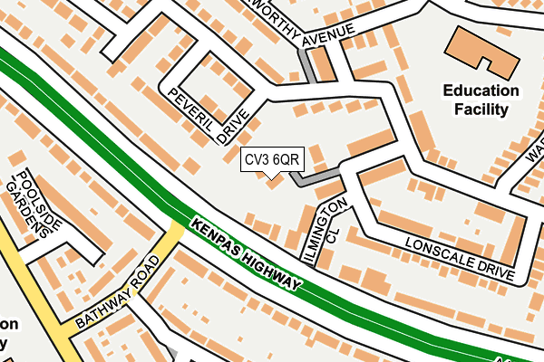 CV3 6QR map - OS OpenMap – Local (Ordnance Survey)