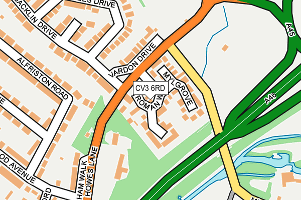 CV3 6RD map - OS OpenMap – Local (Ordnance Survey)