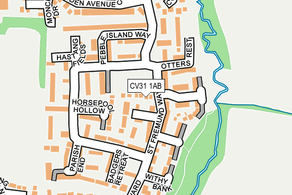 CV31 1AB map - OS OpenMap – Local (Ordnance Survey)
