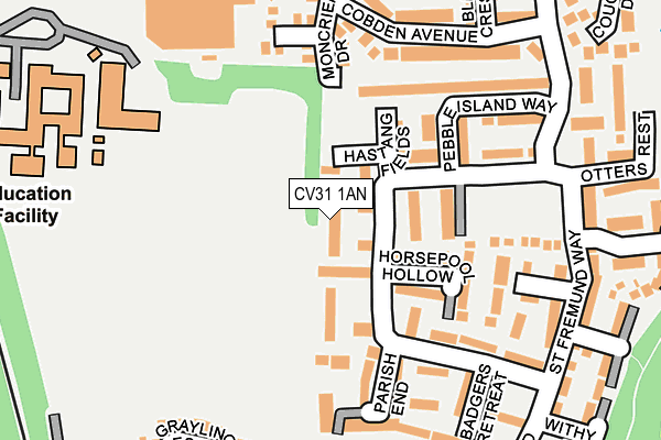CV31 1AN map - OS OpenMap – Local (Ordnance Survey)