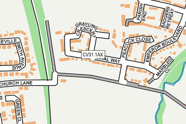 CV31 1AX map - OS OpenMap – Local (Ordnance Survey)