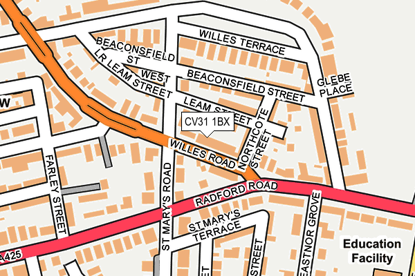 CV31 1BX map - OS OpenMap – Local (Ordnance Survey)