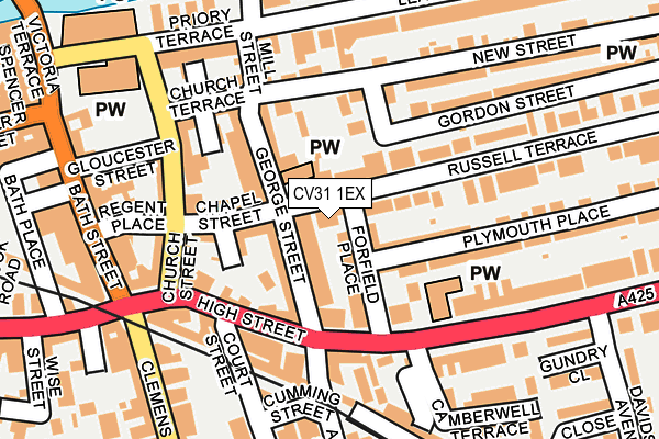 CV31 1EX map - OS OpenMap – Local (Ordnance Survey)