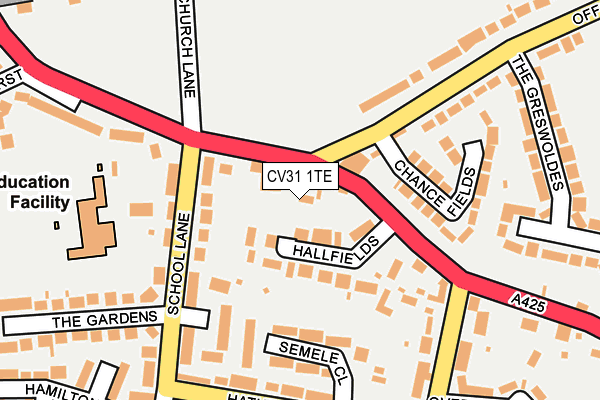 CV31 1TE map - OS OpenMap – Local (Ordnance Survey)