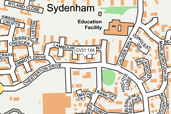 CV31 1XA map - OS OpenMap – Local (Ordnance Survey)