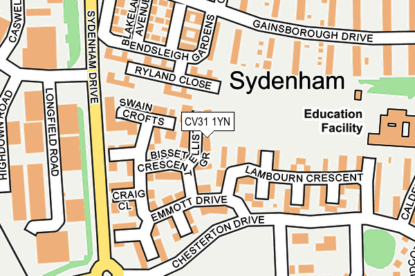 CV31 1YN map - OS OpenMap – Local (Ordnance Survey)