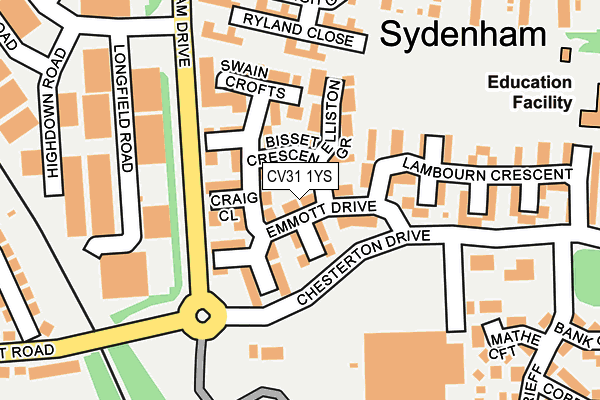 CV31 1YS map - OS OpenMap – Local (Ordnance Survey)