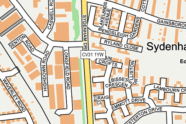 CV31 1YW map - OS OpenMap – Local (Ordnance Survey)