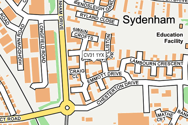 CV31 1YX map - OS OpenMap – Local (Ordnance Survey)