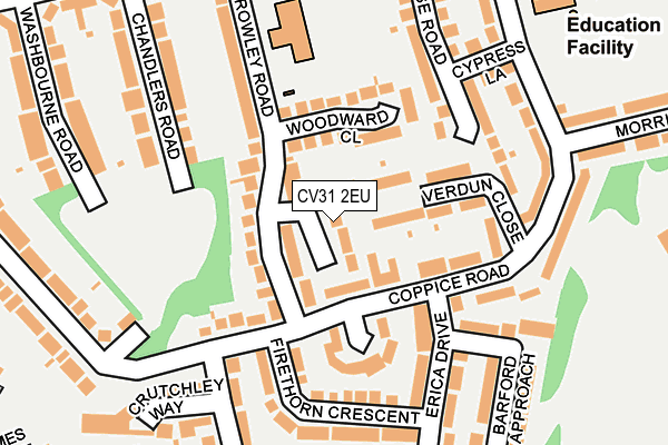 CV31 2EU map - OS OpenMap – Local (Ordnance Survey)