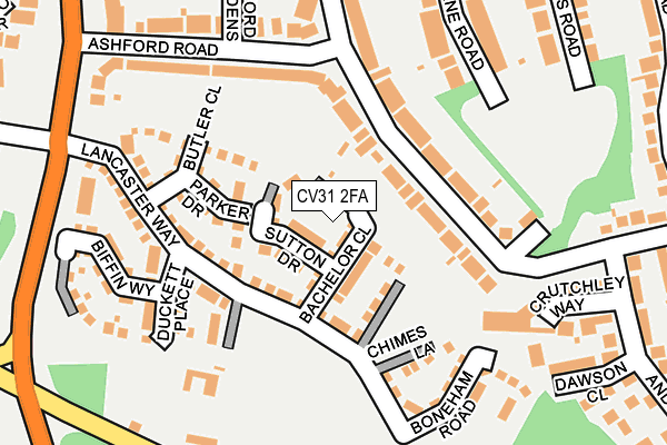 CV31 2FA map - OS OpenMap – Local (Ordnance Survey)