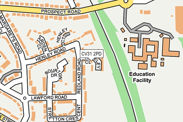 CV31 2PD map - OS OpenMap – Local (Ordnance Survey)