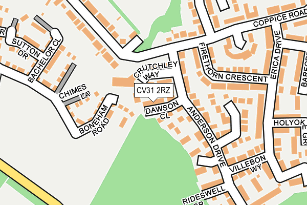 CV31 2RZ map - OS OpenMap – Local (Ordnance Survey)