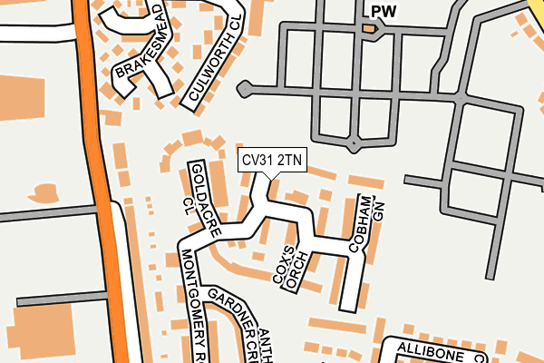 CV31 2TN map - OS OpenMap – Local (Ordnance Survey)