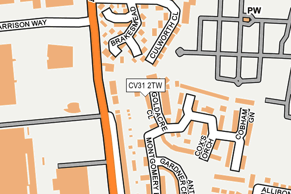 CV31 2TW map - OS OpenMap – Local (Ordnance Survey)