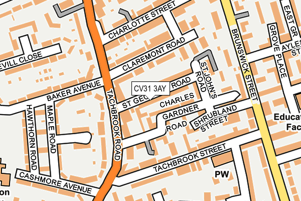 CV31 3AY map - OS OpenMap – Local (Ordnance Survey)