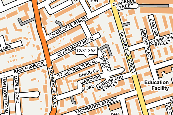 CV31 3AZ map - OS OpenMap – Local (Ordnance Survey)