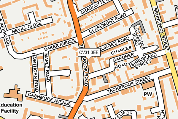 CV31 3EE map - OS OpenMap – Local (Ordnance Survey)