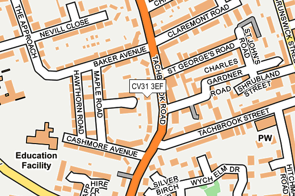 CV31 3EF map - OS OpenMap – Local (Ordnance Survey)