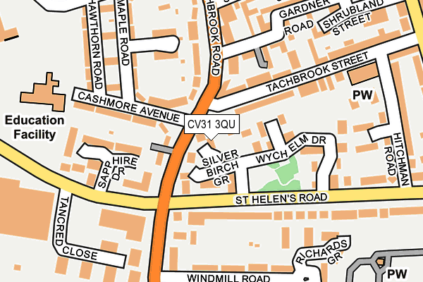 CV31 3QU map - OS OpenMap – Local (Ordnance Survey)