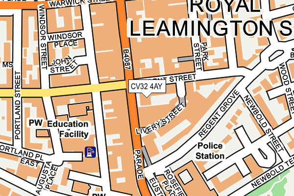 CV32 4AY map - OS OpenMap – Local (Ordnance Survey)