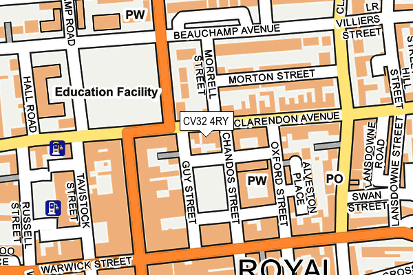 CV32 4RY map - OS OpenMap – Local (Ordnance Survey)