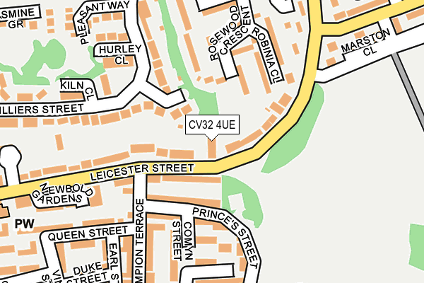 CV32 4UE map - OS OpenMap – Local (Ordnance Survey)